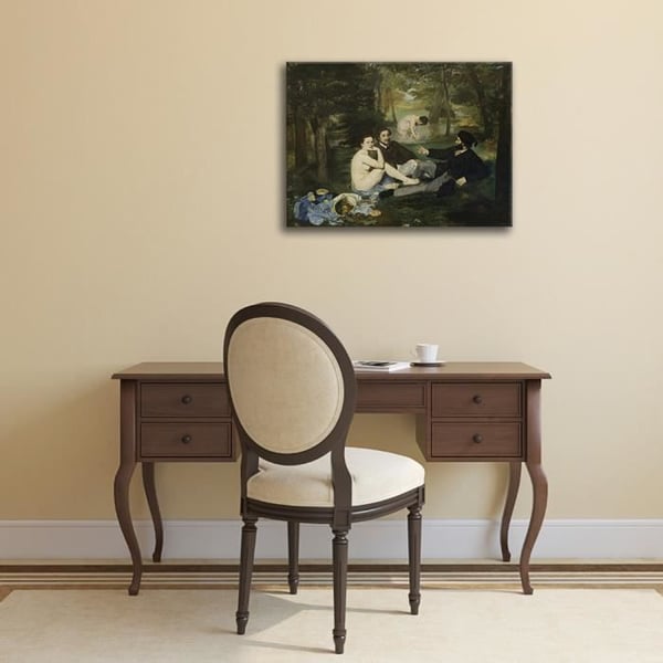 Legendarte - Målning, tryck på duk - Lunch på gräset - Edouard Manet cm. 60x80