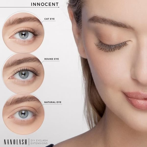 Falska ögonfransar - NANOLASH - INNOCENT - 36 klasar - Svart - DIY-ansökan hemma