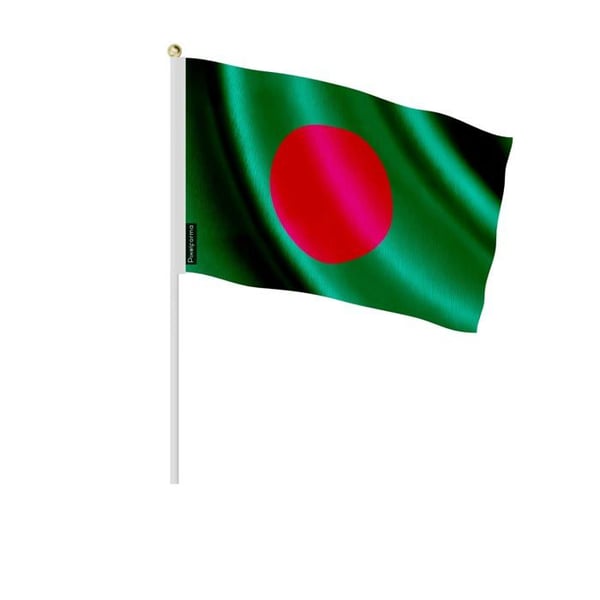 Mini Bangladeshdrapeau – 14 x 21 cm – Att Hålla i Handen – Polyester – 1 styck – Pixelforma