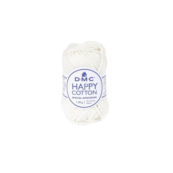 DMC - Natura Happy Cotton 3mm 20g Amigurumi och Virkning Col. 761 vit
