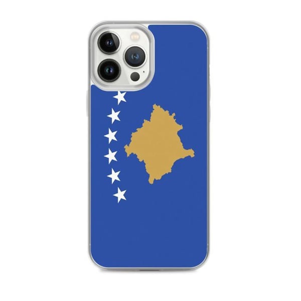 Telefonfodral – Kosovos flagga – Compatibel med iPhone 13 Pro Max – Mjuk fodral – Slitstark och stötresistent – Silikon – Pixelforma