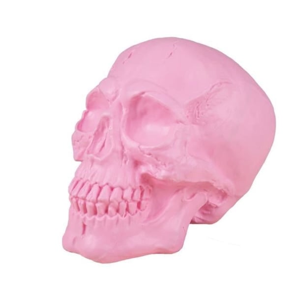 Dekorativt kranium - 18 cm - Plast - Rosa - Halloween dekoration Dekorativt kranium - 18 cm - Plast - Rosa - Halloween dekoration