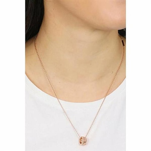 Collier - DANIEL WELLINGTON - Elevation DW00400194 - Rustfrit stål - Roséguldbelagt - 45 cm