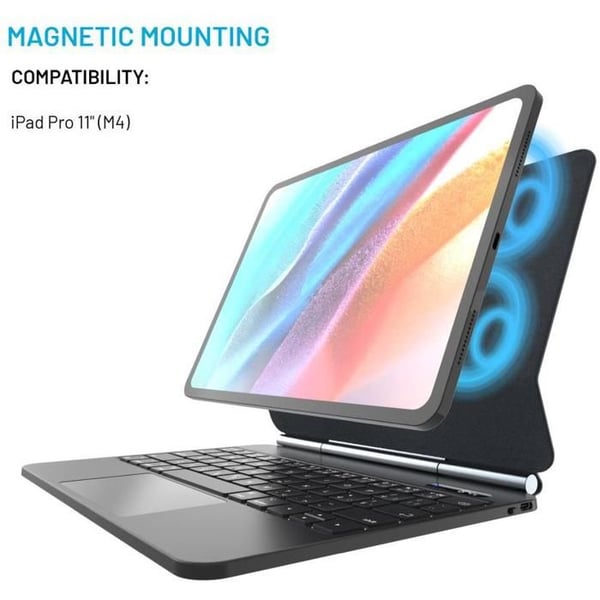 Etui FIXED - Apple iPad Pro 11 M4 2024 - Sort - Indbygget tastatur - Skærmbeskyttelse - Indbygget støtte