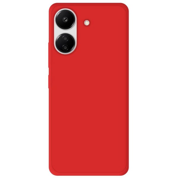 Vanligt mattrött silikonfodral som är kompatibelt med Xiaomi Redmi 13C 4G