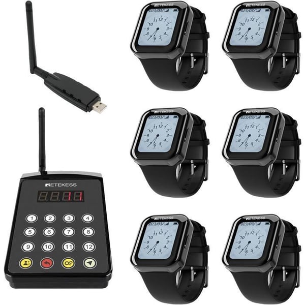 Retekess TD154 Bipeur Restaurang Servitör, Kalla Servitör Restaurang, 262ft, Klockmottagare, 1 USB 5 Mottagare för Hotell, Kök