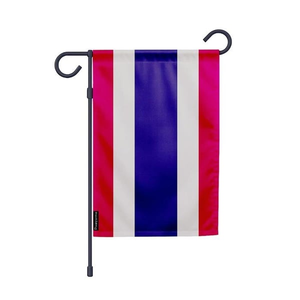 Thailändsk Trädgårdsflagg – 32 x 47.5 cm – Slitstark Polyester – Vertikalt Format – Utomhus – Pixelforma