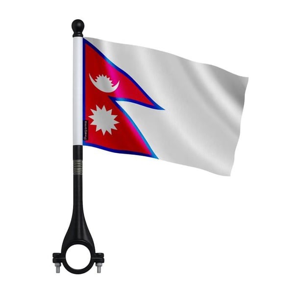 Nepal Cykelflagga i Polyester – 14 x 21 cm – Cykelflagga – 5 delar