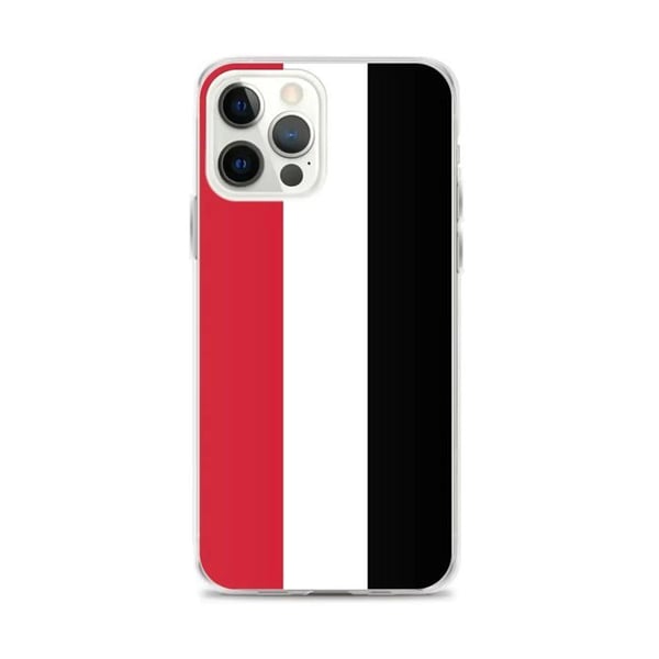 Mobilskal – Jemenflagga – Kompatibel med iPhone 12 Pro Max – Mjuk Sleeves – Slitstark och Stötsäker – Silikon – Pixelforma