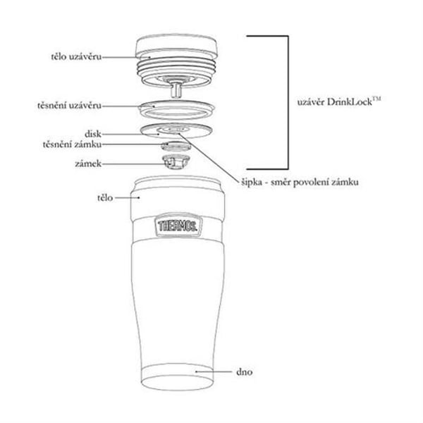 Mugg thermo - THERMOS - Stil Vattentät - 470 ml - Matt svart - Vakuumisolerad