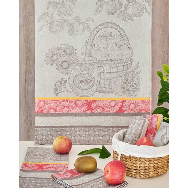 2 set med 6 tryckta kökshanddukar 50 x 70 cm Egyptisk bomull