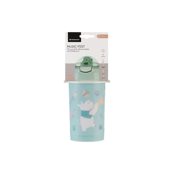 Tasse med sugrör 450ml Musikfestival Mint