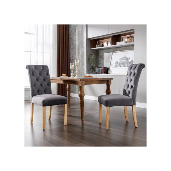 Stolensemble - MUVOE - 6 stole i velour - Egetræsfødder - Optimal komfort - Moderne design
