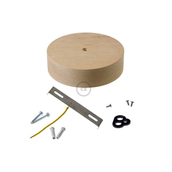 Kit Blomma I Trä ø120 X 32 Mm, Mitthål 10 Mm, För Textil Sladd