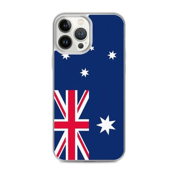 Mobilskal – Australiens flagga – Kompatibel med iPhone 13 Pro Max – Mjuk fodral – Slitstark och stöttålig – Pixelforma