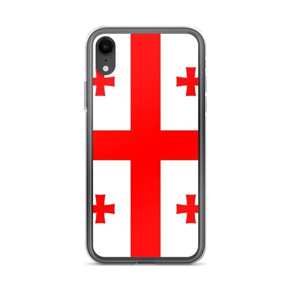Mobilskal – Georgiens flagga – Kompatibel med iPhone XR – Mjuk etui – Slitstark och stöttålig – Silikon – Pixelforma