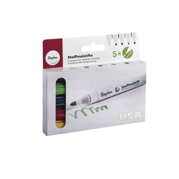 Set Filtpennor för tyger, stor spets, Kit 5 st