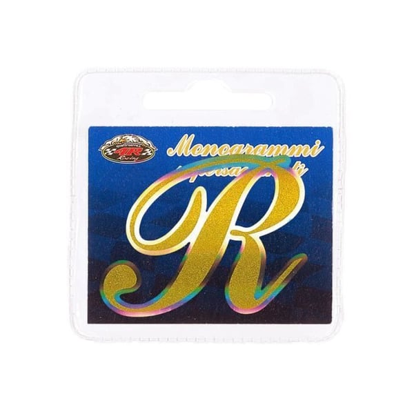 Holografisk självhäftande bokstav R, guld