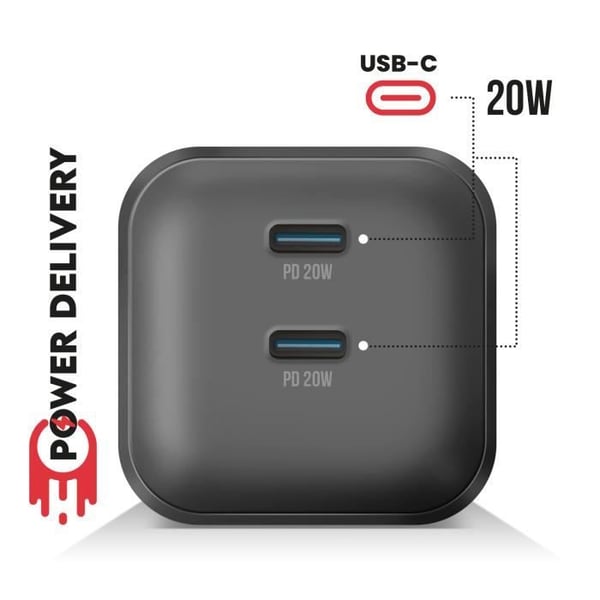 USB C-laddare - Swissten - 20W - GaN - Snabbladdning - Power Delivery