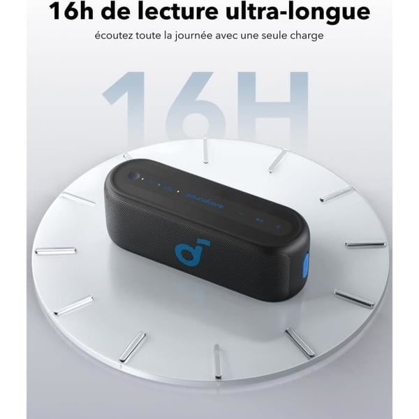 Bärbar Bluetooth-högtalare - Soundcore - Select 2S - Stereo-ljud 20W - Batteritid 16h - Vattentålig IPX7