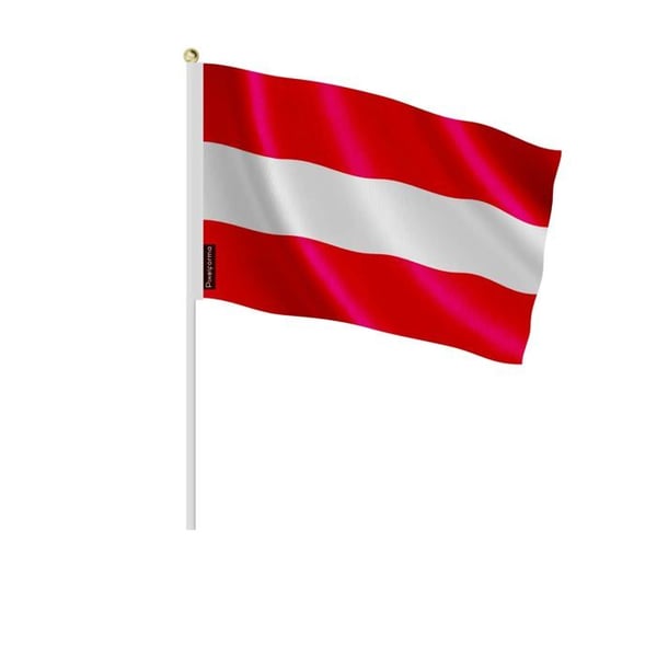 Mini-Flaggor – Österrike – 14 x 21 cm – Att Hålla i Hand – Polyester - 100 stycken – Pixelforma