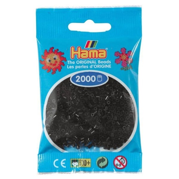 Hama - 2 000 mini pärlor (små pärlor Ø2,5 mm) svart