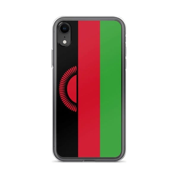 Mobilskal – Malawi Flagga – Kompatibel med iPhone XR – Mjukt Fodral – Slitstarkt och Stötåligt - Silikon - Pixelforma
