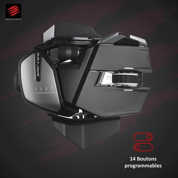 Madcatz R.A.T. DWS trådlös spelmus - Lång batteritid - 16000 DPI Bluetooth Gamer Mouse - 14 programmerbara knappar