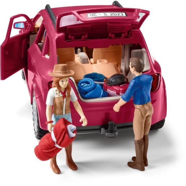 Boxset - SCHLEICH - Fantastisk ridtur i bil och släp - Rosa - För barn från 5 år och uppåt