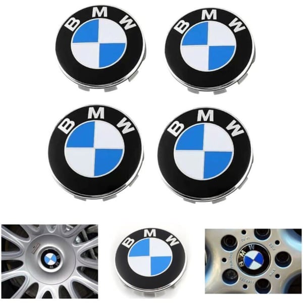 Lot de 4 Blått Hjulnav Compatilbel med BMW ABS Bilaccessoarer - 68mm