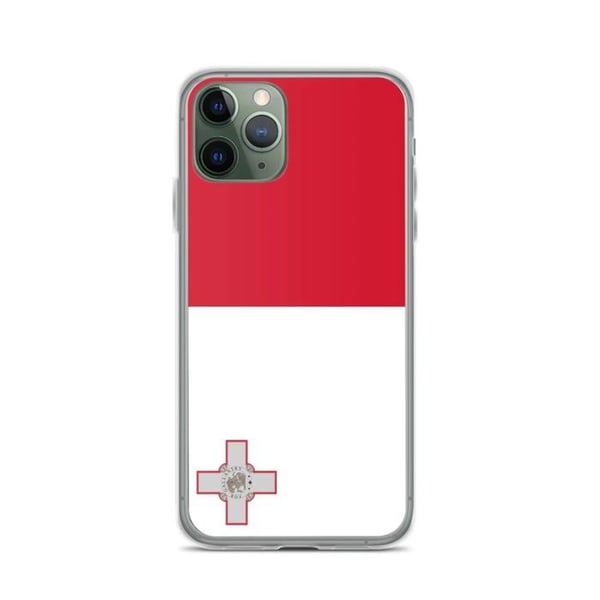 Telefonfodral – Malta Flagga – Kompatibel med iPhone 11 Pro – Flexibelt fodral – Slitstarkt och Stötsäkert - Silikon - Pixelforma