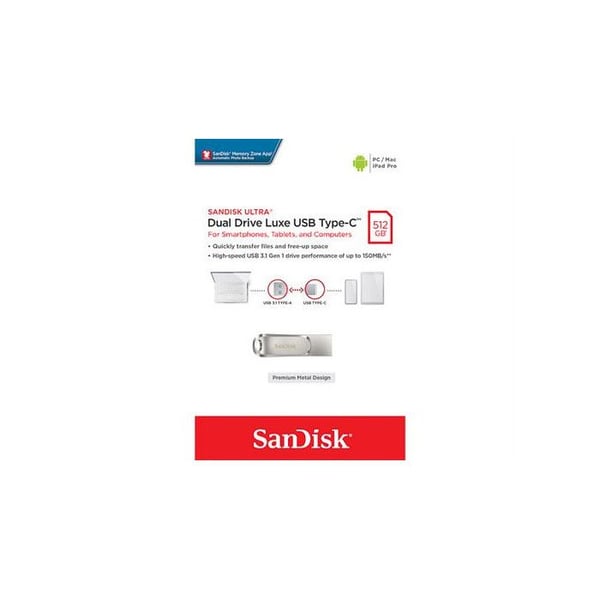 SanDisk Ultra Luxe USB 3.1 Typ-C 512 GB Silver