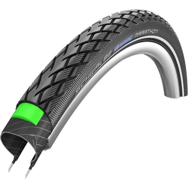 Utombord däckt - SCHWALBE - Green Marathon - 26x1.75 - Svart - Punkteringsskydd - Unisex Utombord däckt - SCHWALBE - Green Marathon - 26x1.75 - Svart - Punkteringsskydd - Unisex