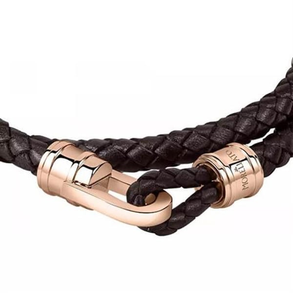 Armband - MORELLATO - SQH3 - Brunt läder - Spänne i guldpläterad stål - Längd 40 cm