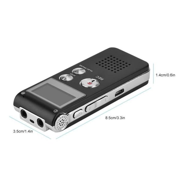 XUY Diktafon Digital Voice Recorder 8 GB Sort