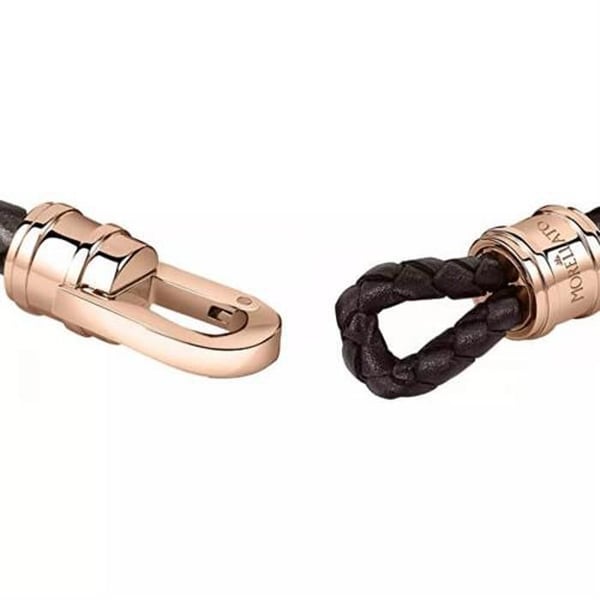 Armband - MORELLATO - SQH3 - Brunt läder - Spänne i guldpläterad stål - Längd 40 cm