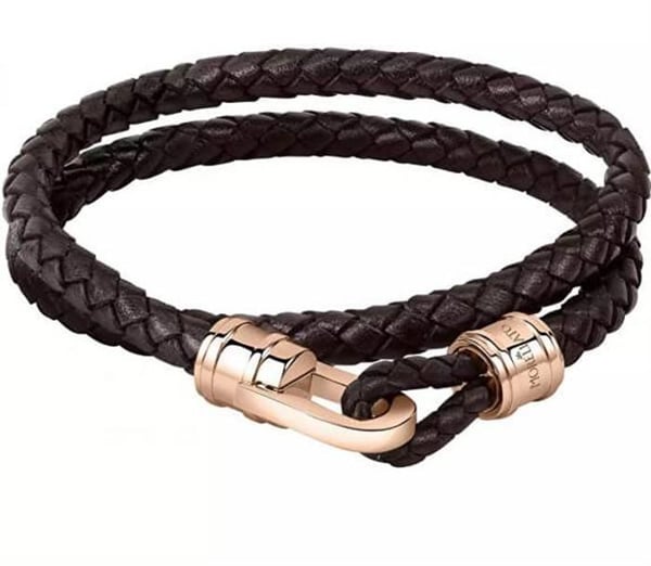 Armband - MORELLATO - SQH3 - Brunt läder - Spänne i guldpläterad stål - Längd 40 cm