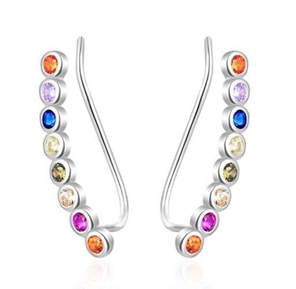 Örhängen - AGATO - AGT-E027VC - Sterling silver 925 - Färgade zirkoner - Längsgående