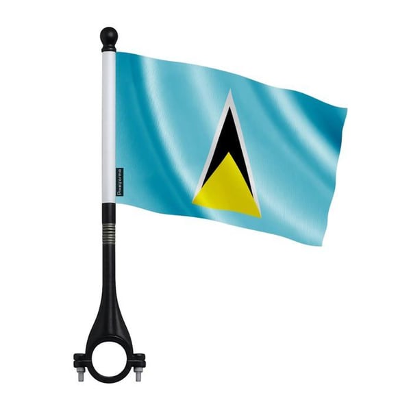 Syntetisk cykelflagga Saint Lucia – 14 x 21 cm – Cykelflagga – 10 stycken