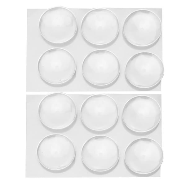 DUOKON transparenta runda väggdörrstoppare - Set om 12 - PU 40x8mm