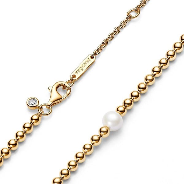 Halsband - PANDORA - 363176C01-45 - Kulkedja - Pärlemor - Guld