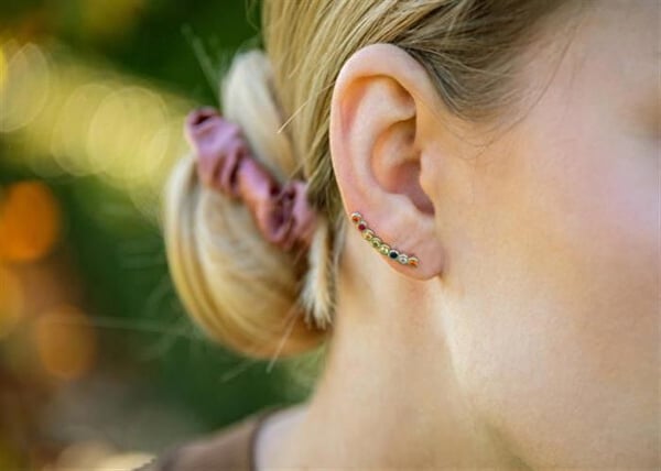 Örhängen - AGATO - AGT-E027VC - Sterling silver 925 - Färgade zirkoner - Längsgående