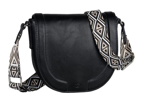 Axelväska med axelrem - TOM TAILOR - Nani Saddle Bag - Svart - 100% polyuretan - 22x16x6 cm