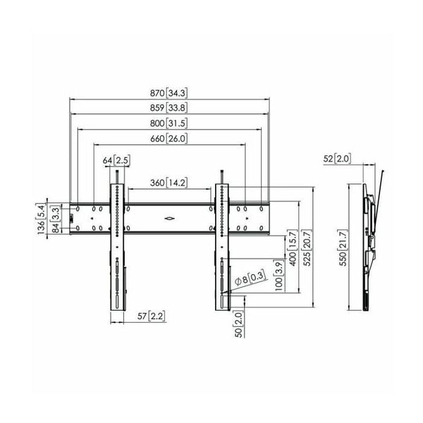 Support mural VOGELS PFW 6810 för plasma/LCD-skärm - Svart - Rekommenderad skärmstorlek: 55"-80"
