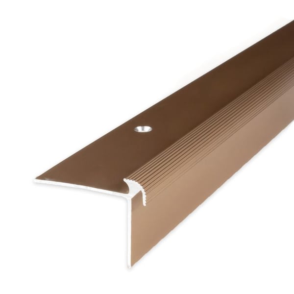 Trappa steg i anodiserad lättbrons 5 x 30 x 40 x 2700 mm med hål 1 styck