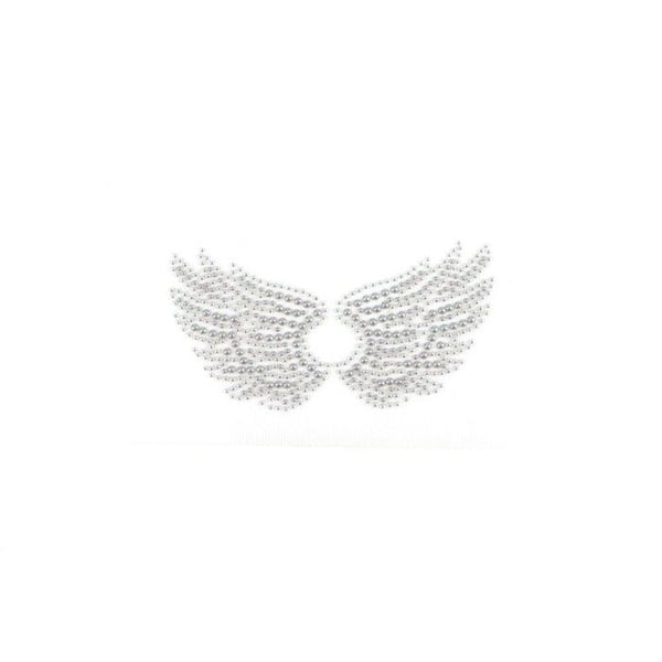 Värmeöverföring - DTM - Änglavingar - Iriserad strass - 12,9 x 6,5 cm - Lätt att använda
