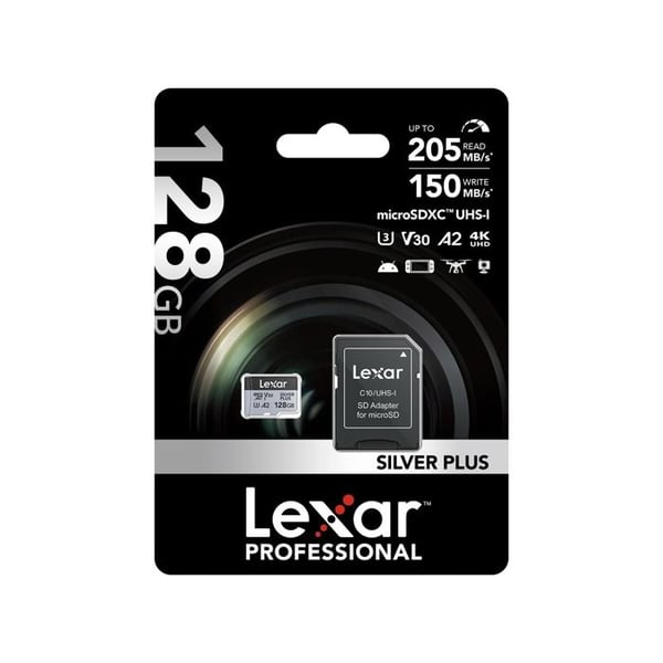 Lexar XC 128GB SILVER PLUS micro SD-minneskort