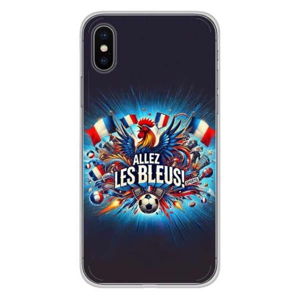 1001Coques - Silikonfodral kompatibelt med Apple iPhone X iPhone XS - Motiv allez les bleus - Originaldesign tryckt i Frankrike