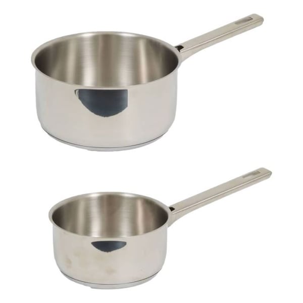 Set med 2 kastruller i rostfritt stål "Brilliance" hälsosam matlagning 16 cm och 20 cm
