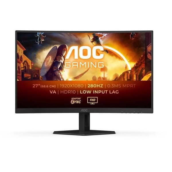 Spelcurved PC-skärm - AOC - FHD - 27" - VA-panel - 280Hz - 1ms - C27G4ZXE Spelcurved PC-skärm - AOC - FHD - 27" - VA-panel - 280Hz - 1ms - C27G4ZXE